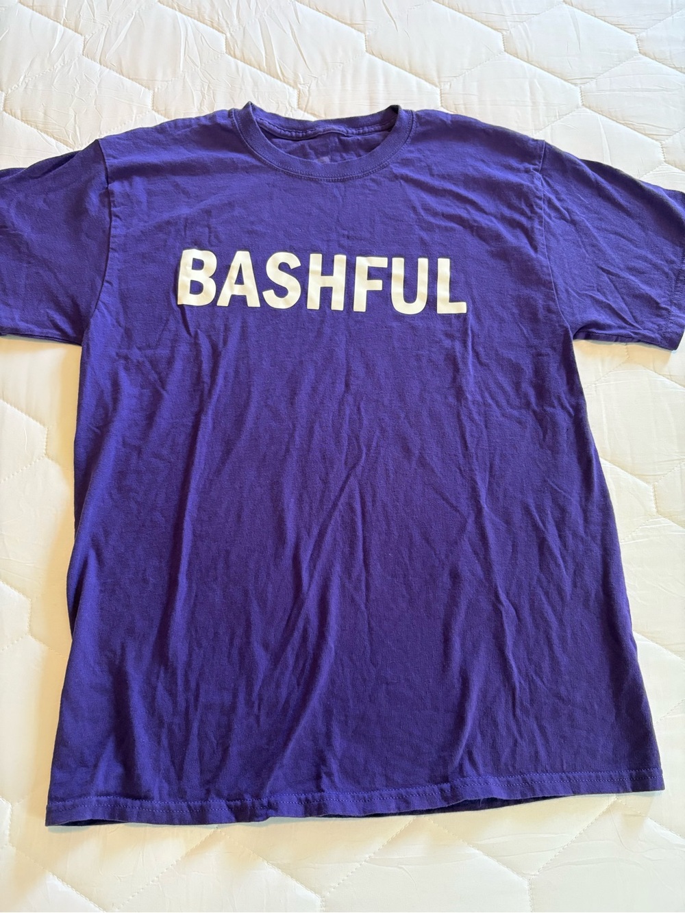 Hanes Purple 'BASHFUL' Graphic Crewneck Tee